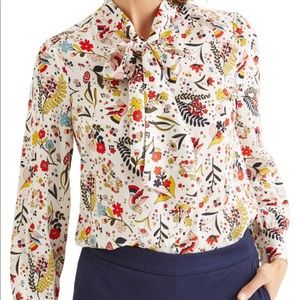 Boden Thelma Tie Neck Blouse